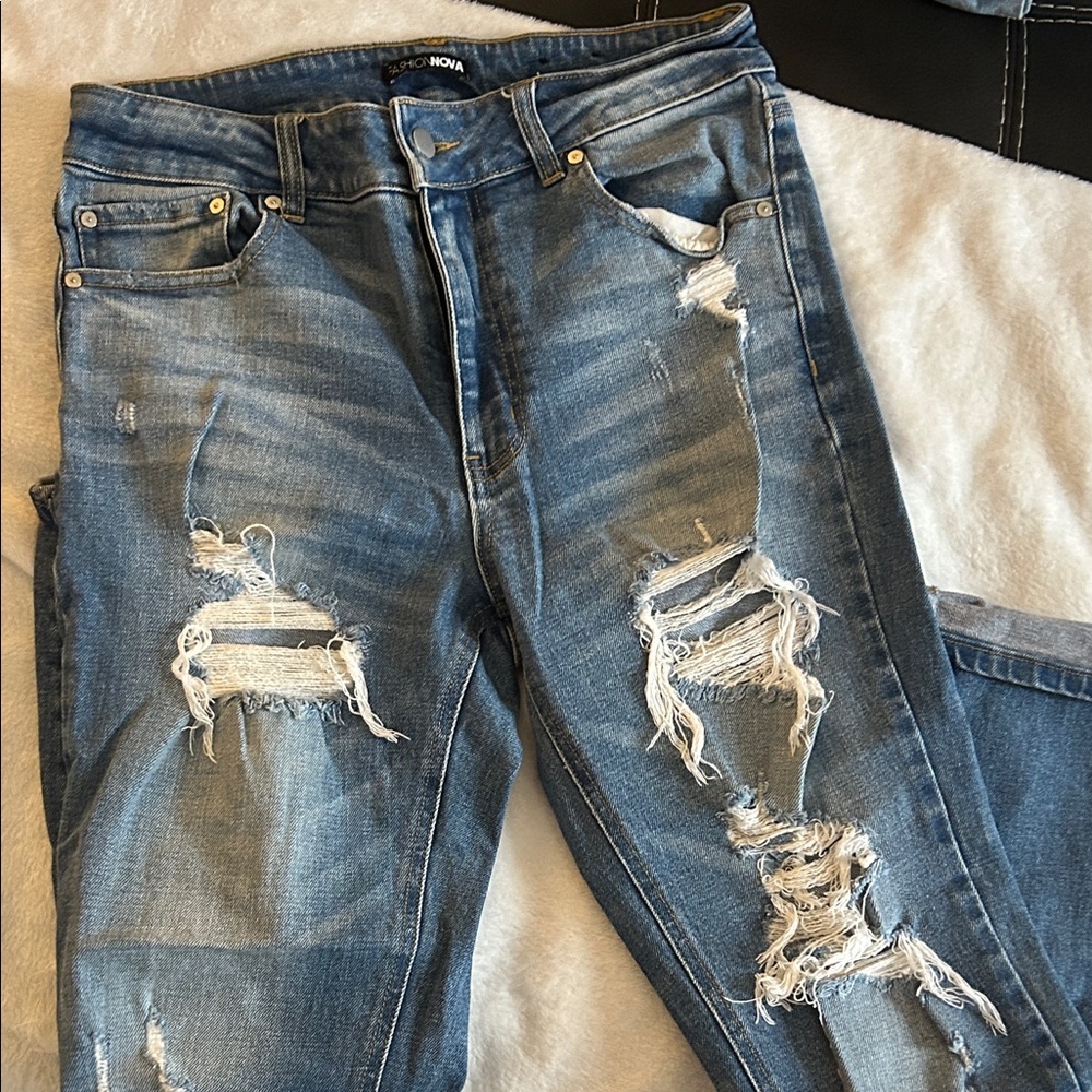 Fashion Nova Ripped Denim Jeans